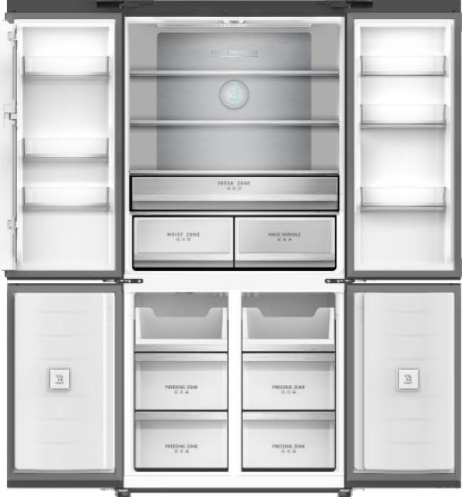 Холодильник Weissgauff WCD 510 Built-in Inverter NoFrost Сhampagne Glass в магазине «На диване» в Челябинске  — Выгодная цена