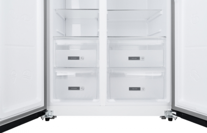 Холодильник Weissgauff WSBS 600 NoFrost Inverter Rock Glass в магазине «На диване» в Челябинске  — Выгодная цена