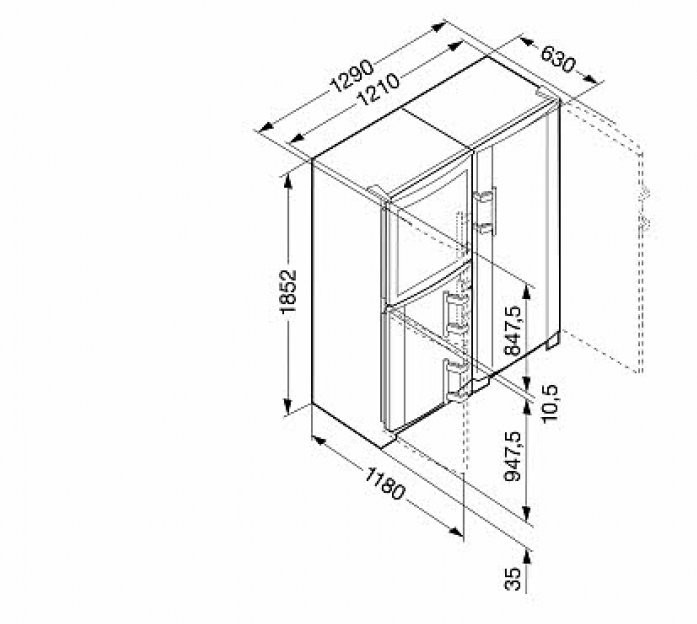Холодильник Side-by-Side Liebherr SBSes 7165 в магазине «На диване» в Челябинске  — Выгодная цена