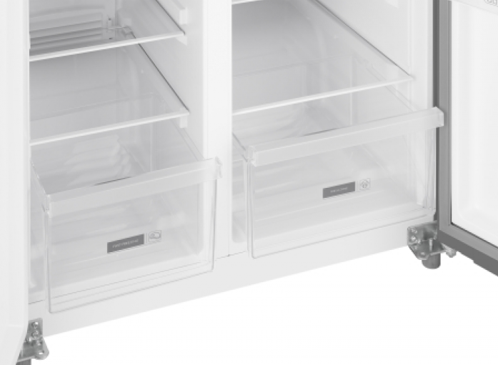 Холодильник Weissgauff WSBS 500 Inverter NoFrost Inox Glass 433 052 в магазине «На диване» в Челябинске  — Выгодная цена