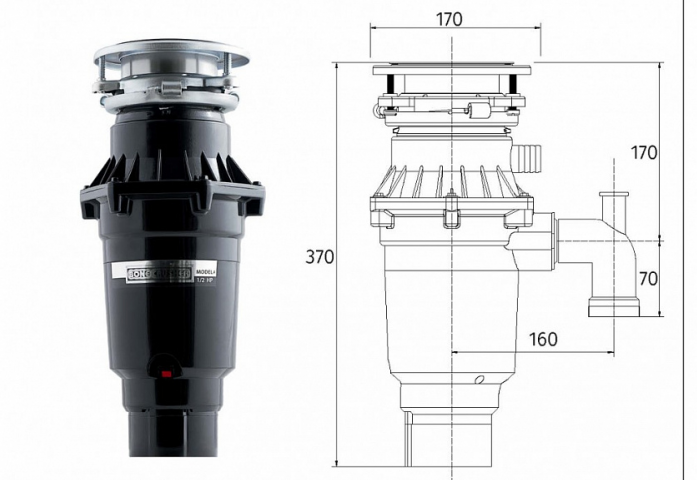 Измельчитель пищевых отходов Bone Crusher ВС810-SL Slim Line + Магнитный улавливатель в магазине «На диване» в Челябинске  — Выгодная цена