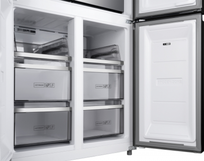 Холодильник Weissgauff WCD 590 NoFrost Inverter Premium EcoFresh Blue Glass в магазине «На диване» в Челябинске  — Выгодная цена