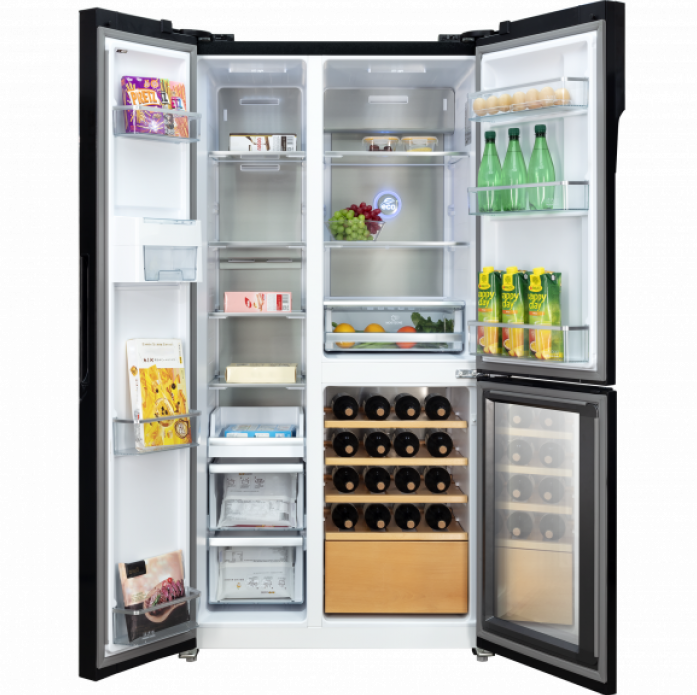 Холодильник Hiberg RFS-700DX NFGB inverter Wine в магазине «На диване» в Челябинске  — Выгодная цена