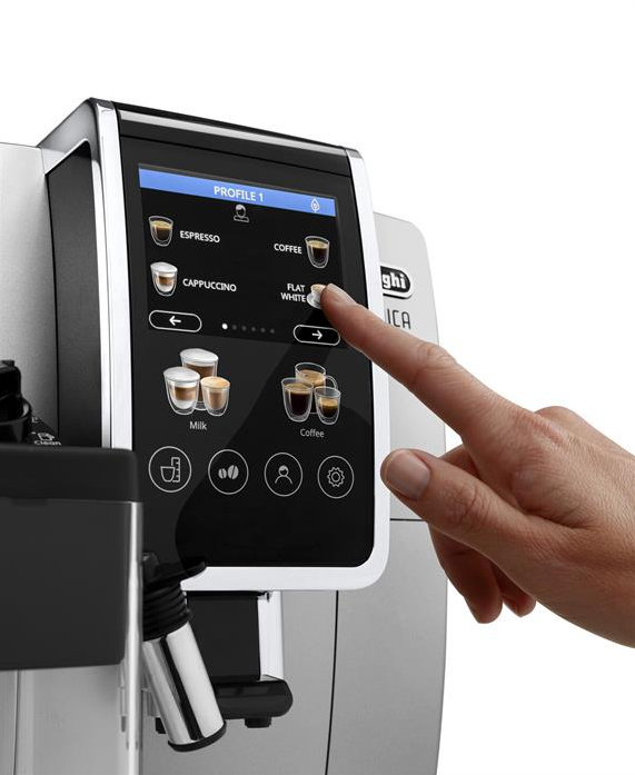 Кофемашина DeLonghi Dinamica Plus ECAM380.85.SB серебристый/черный в магазине «На диване» в Челябинске  — Выгодная цена