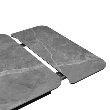 Стол Arthur раскладной 120-184x80x75см, керамогранит серый мрамор Greys Grey, чёрный в магазине «На диване» в Челябинске  — Выгодная цена