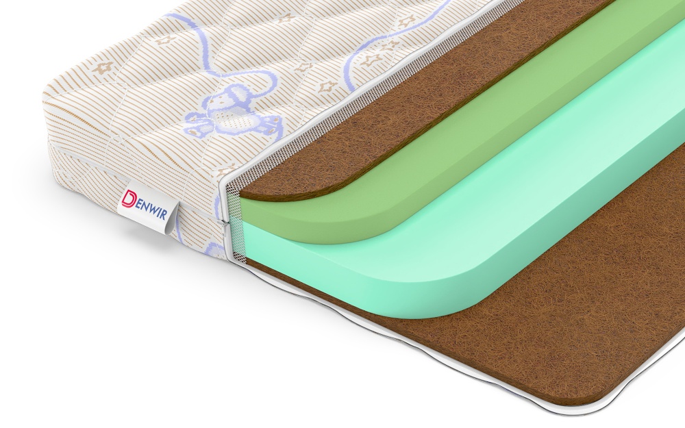 Детский матрас Denwir Baby Springless Eco Foam Hard Plus 10 (БЕБИ СПРИНГЛС ЭКО ФОМ ХАРД ПЛЮС 10) в магазине «На диване» в Челябинске  — Выгодная цена