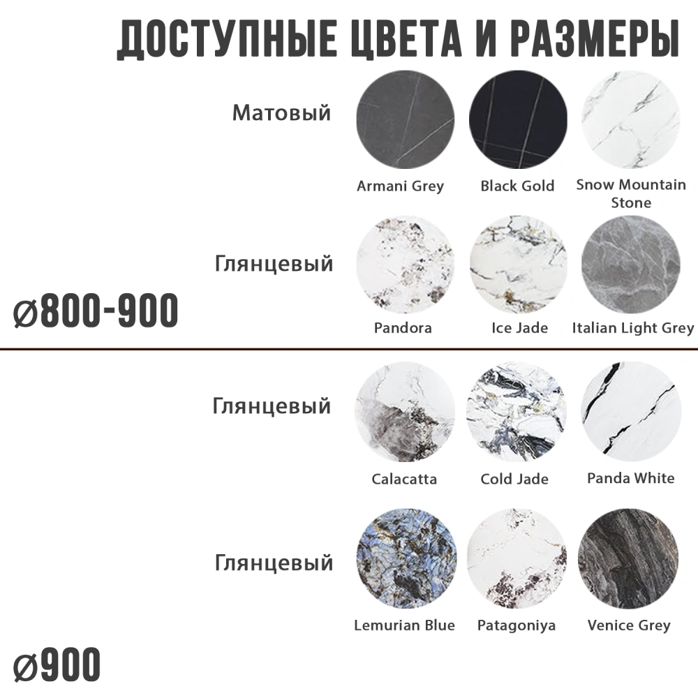 Стол круглый НИК 90, керамика глянцевая Panda White в магазине «На диване» в Челябинске  — Выгодная цена