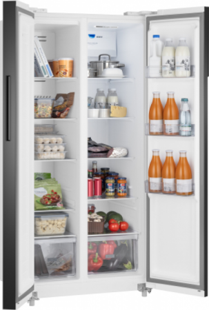 Холодильник Weissgauff WSBS 500 Inverter NoFrost White Glass 433 050 в магазине «На диване» в Челябинске  — Выгодная цена